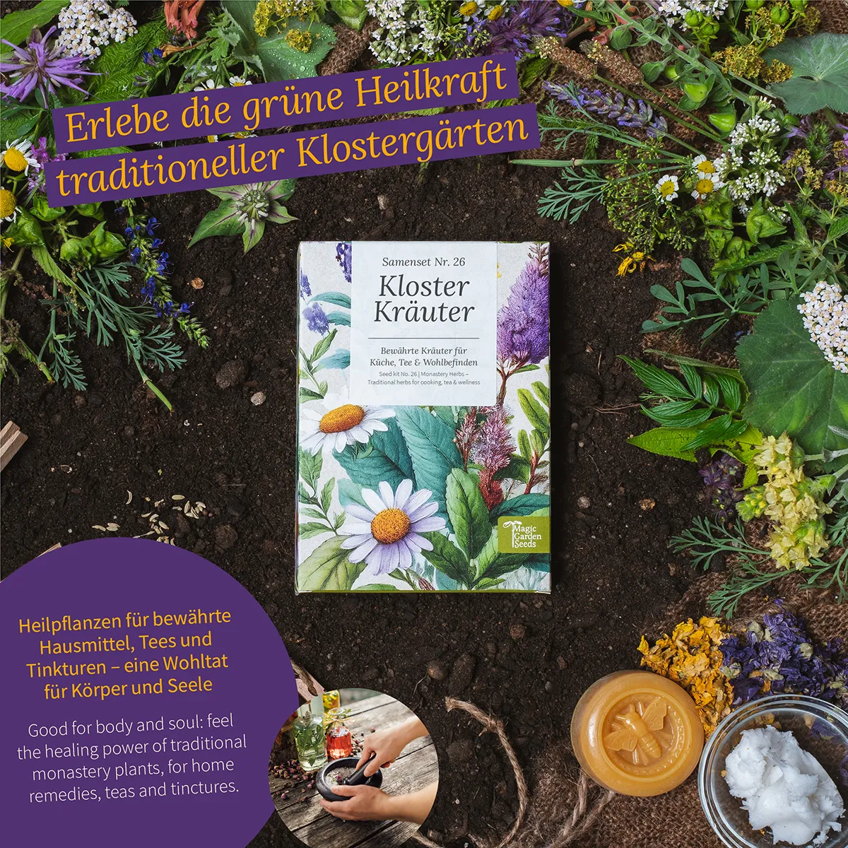 Kloster-Kräuter: Traditionelle Sorten für Küche, Tee & Wohlbefinden - Samenset Nr.26