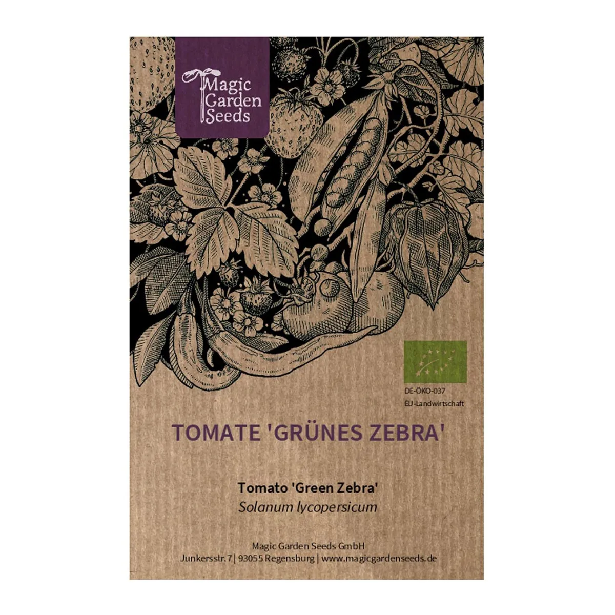 Gestreifte Tomate 'Grünes Zebra' (Solanum lycopersicum) Bio Saatgut