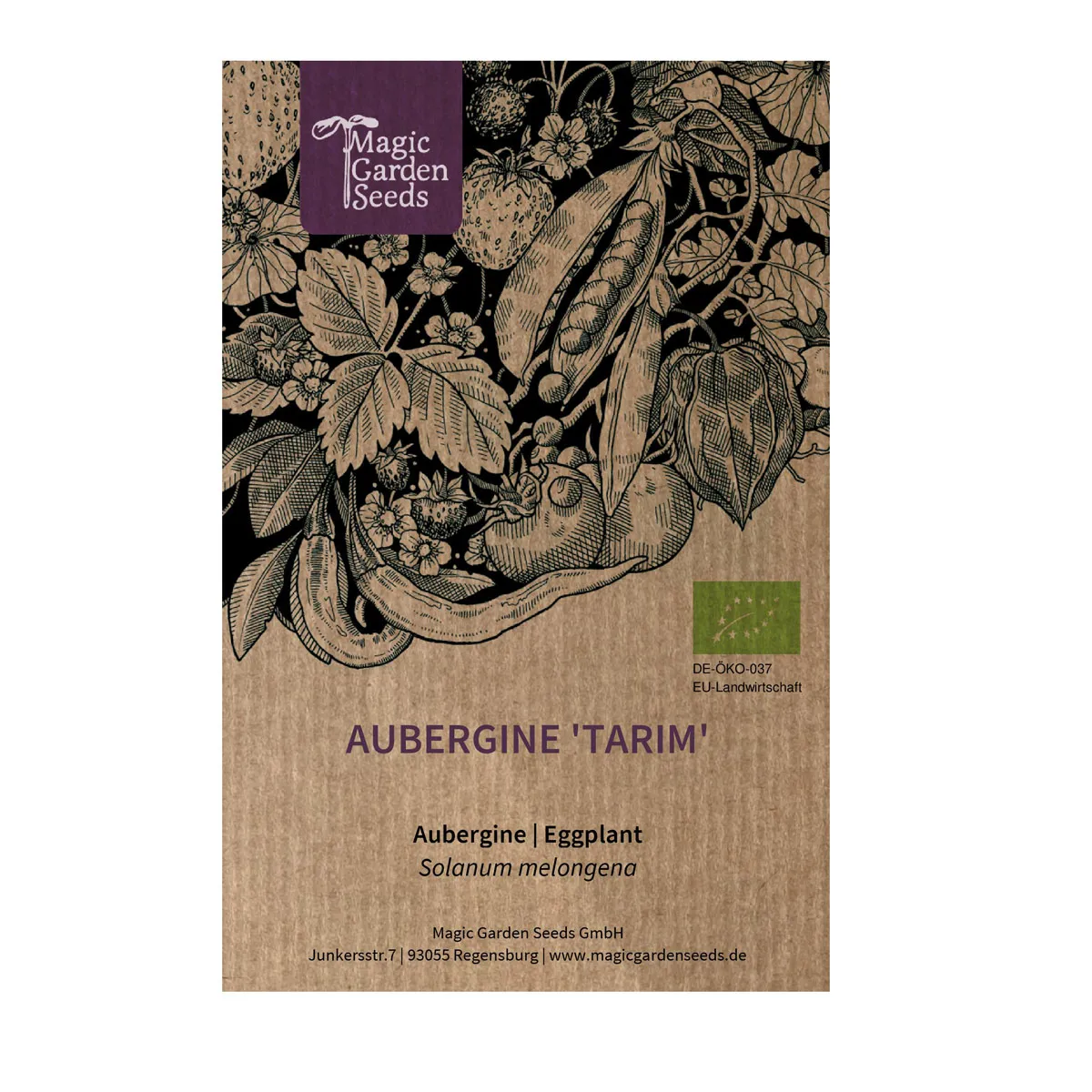 Aubergine 'Tarim' (Solanum melongena) Bio-Saatgut