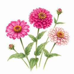 Illustration von Zinnien