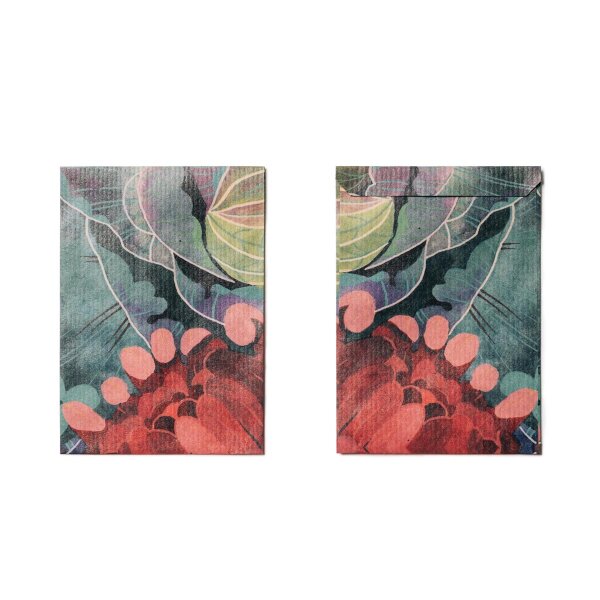 Geschenktütchen - 40 bunte Papiertütchen / Flachbeutel mit dem Motiv: Chrysantheme